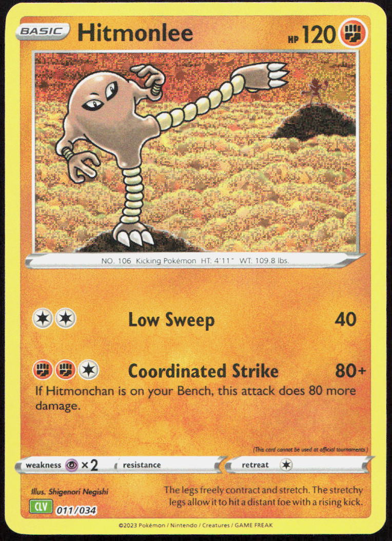 Hitmonlee 011/034 Holo Trading Card Game Classic Pokemon Holo