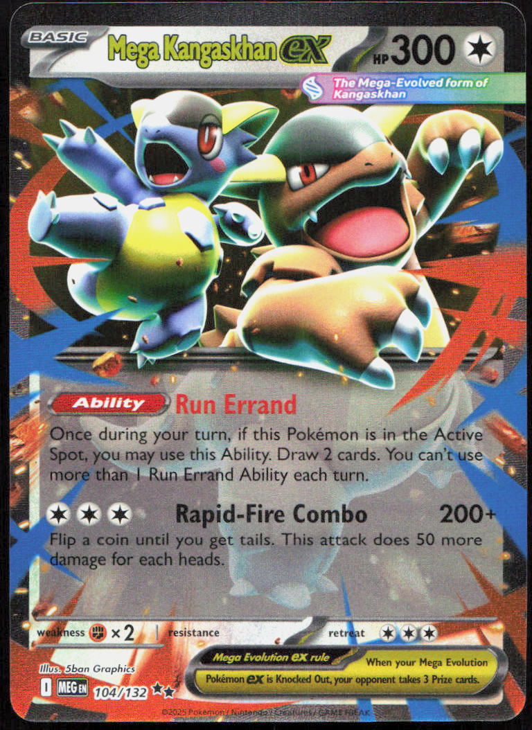 Mega Kangaskhan ex 104/132 Double Rare Mega Evolution Pokemon Holo