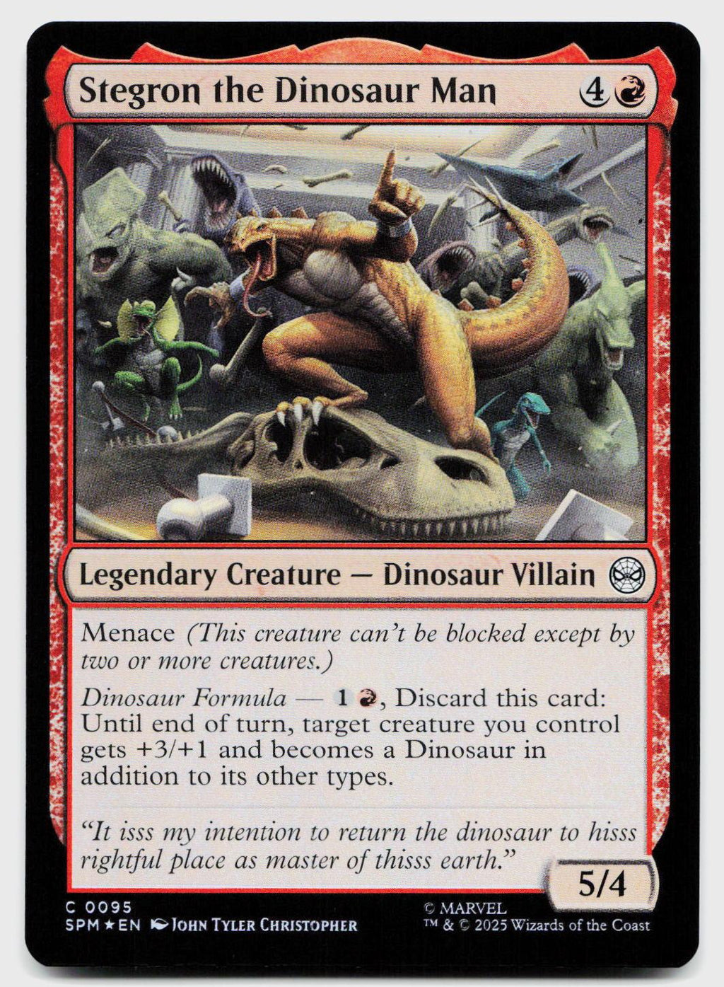 Stegron the Dinosaur Man 95 Common Marvel's Spider-Man Magic: The Gathering
