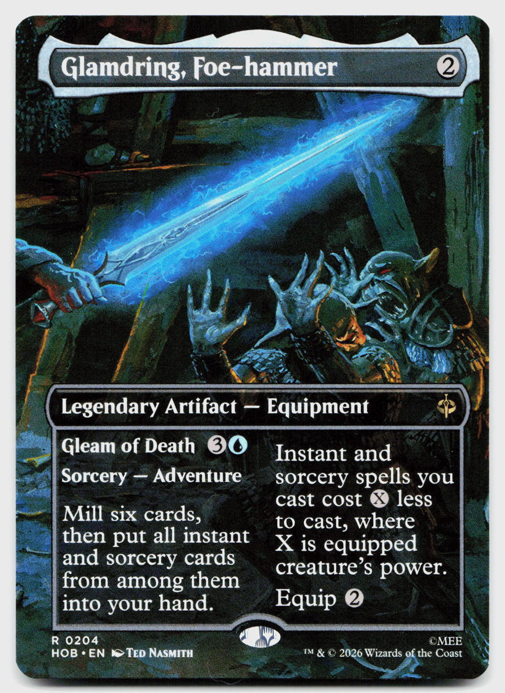 Glamdring, Foe-hammer (Borderless) 204 Rare The Hobbit Magic: The Gathering