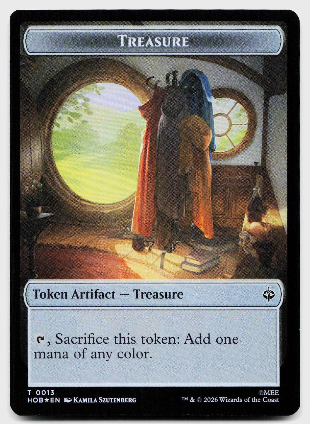 Elf // Treasure (0013) Double-Sided Token 8 // 13 The Hobbit MTG