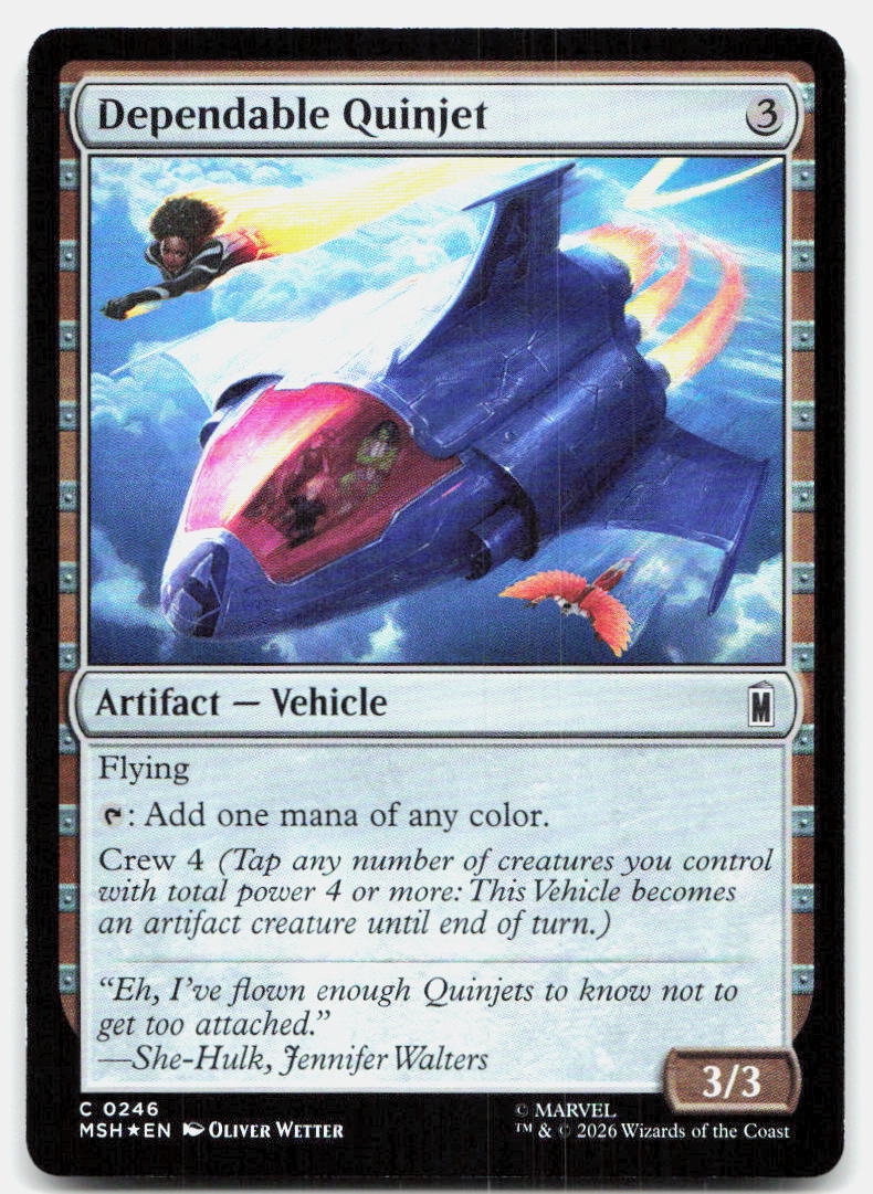 Dependable Quinjet 246 Common Marvel Super Heroes Magic: The Gathering