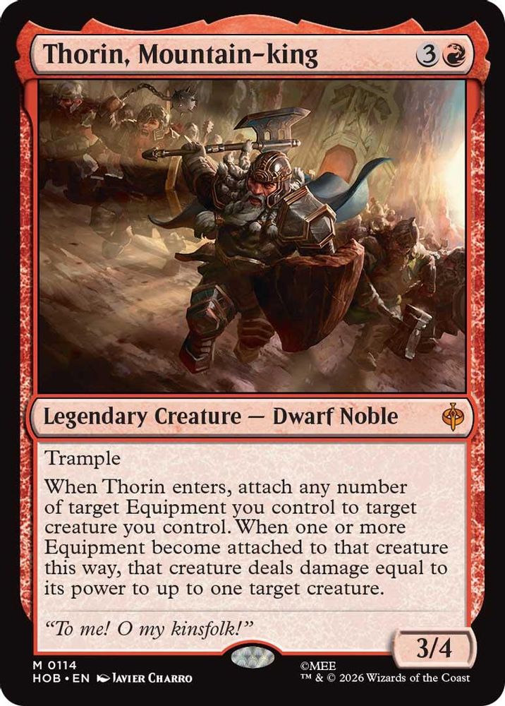 Thorin, Mountain-king 114 Mythic The Hobbit Magic: The Gathering