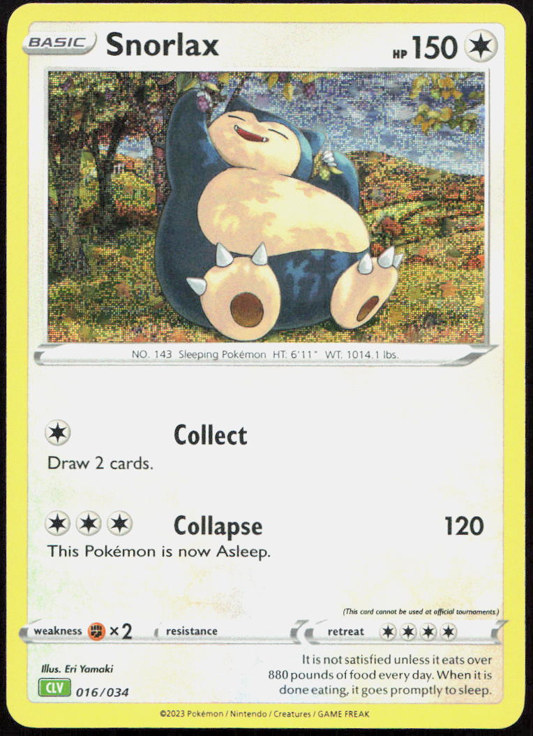 Snorlax 016/034 Holo Trading Card Game Classic Pokemon Holo