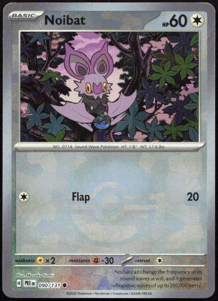 Noibat (Poke Ball Pattern) 090/131 Holo Common Prismatic Evolutions Pokemon