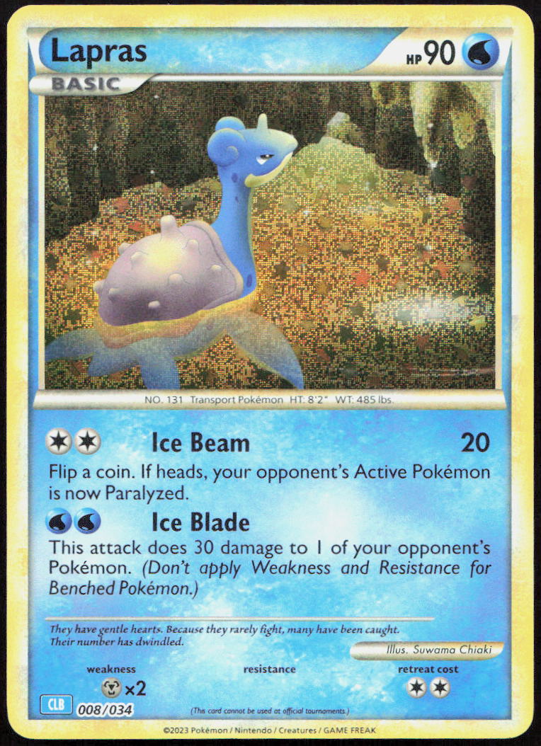 Lapras 008/034 Holo Classic Collection Trading Card Game Classic Pokemon Holo
