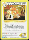 Lt. Surge's Raticate 016/034 Holo Trading Card Game Classic Pokemon Holo