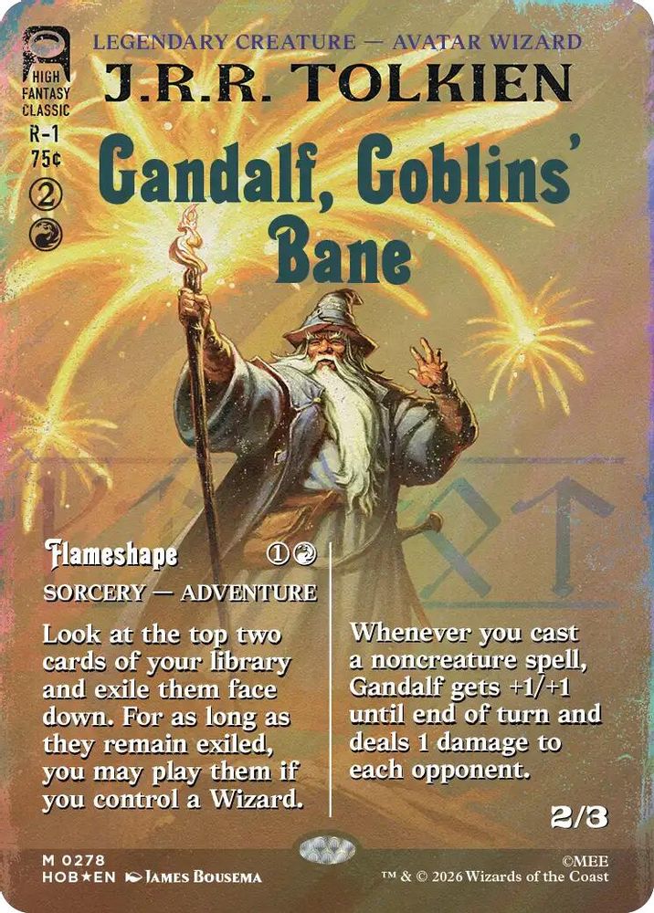 Gandalf, Goblins' Bane (Borderless) (Surge Foil) 278 Holo The Hobbit MTG