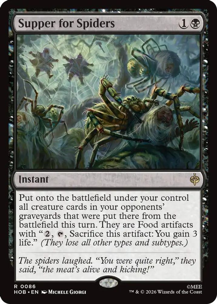 Supper for Spiders 86 Rare The Hobbit Magic: The Gathering