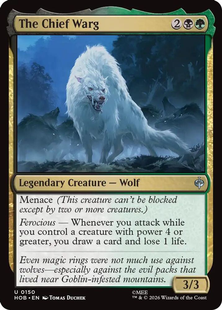 The Chief Warg 150 Uncommon The Hobbit Magic: The Gathering