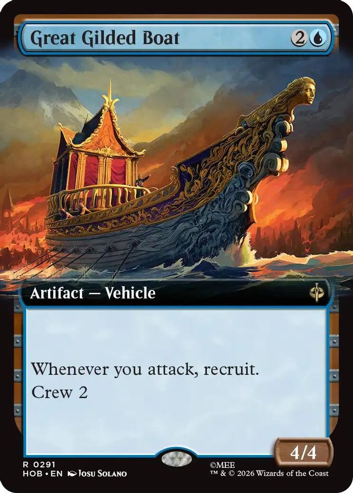 Great Gilded Boat (Extended Art) 291 Rare The Hobbit Magic: The Gathering
