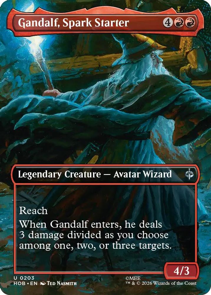 Gandalf, Spark Starter (Borderless) 203 Uncommon The Hobbit Magic: The Gathering