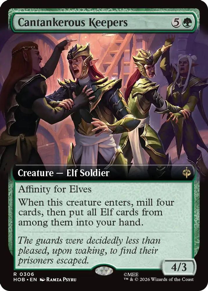 Cantankerous Keepers (Extended Art) 306 Rare The Hobbit Magic: The Gathering