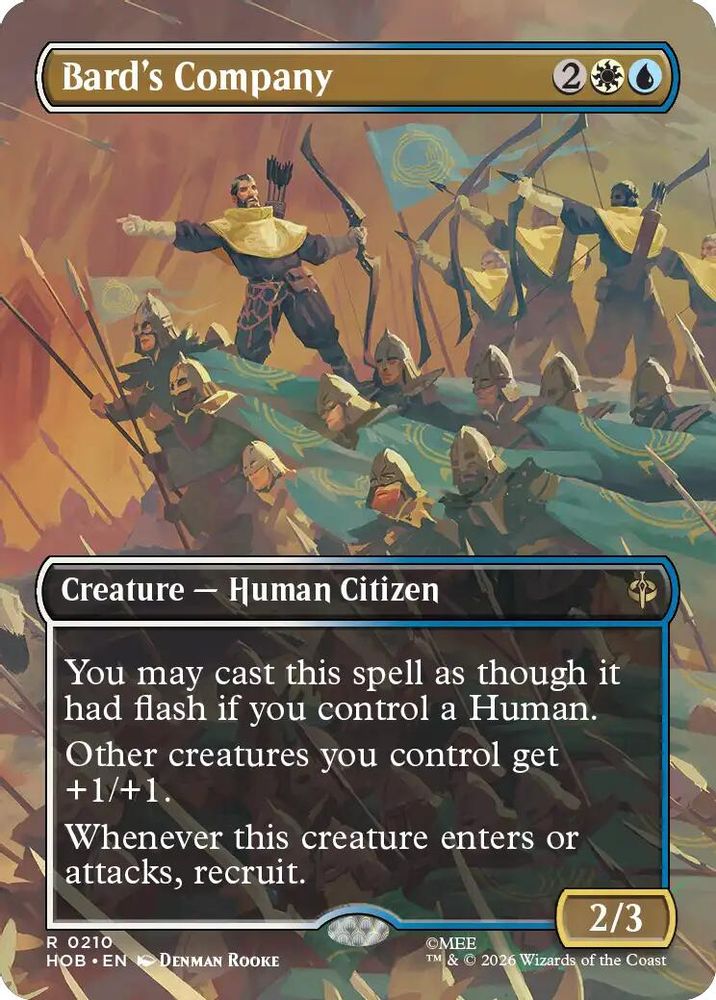 Bard's Company (Borderless) 210 Rare The Hobbit Magic: The Gathering