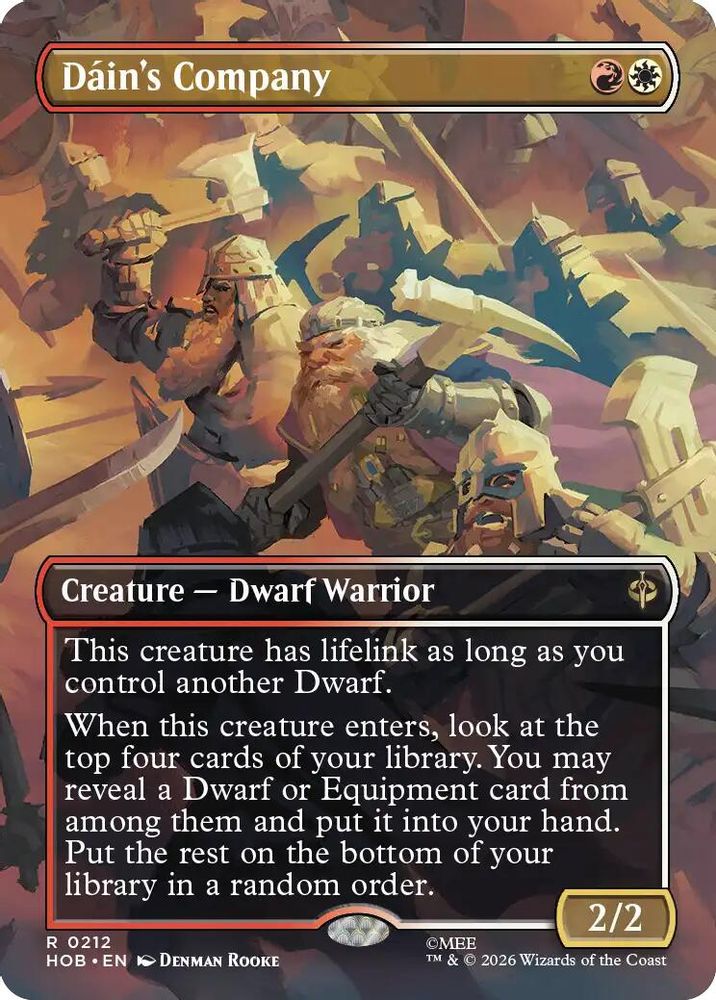 Dain's Company (Borderless) 212 Rare The Hobbit Magic: The Gathering