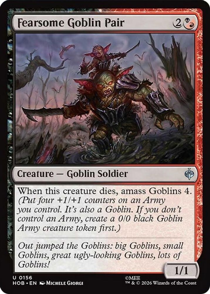 Fearsome Goblin Pair 156 Uncommon The Hobbit Magic: The Gathering