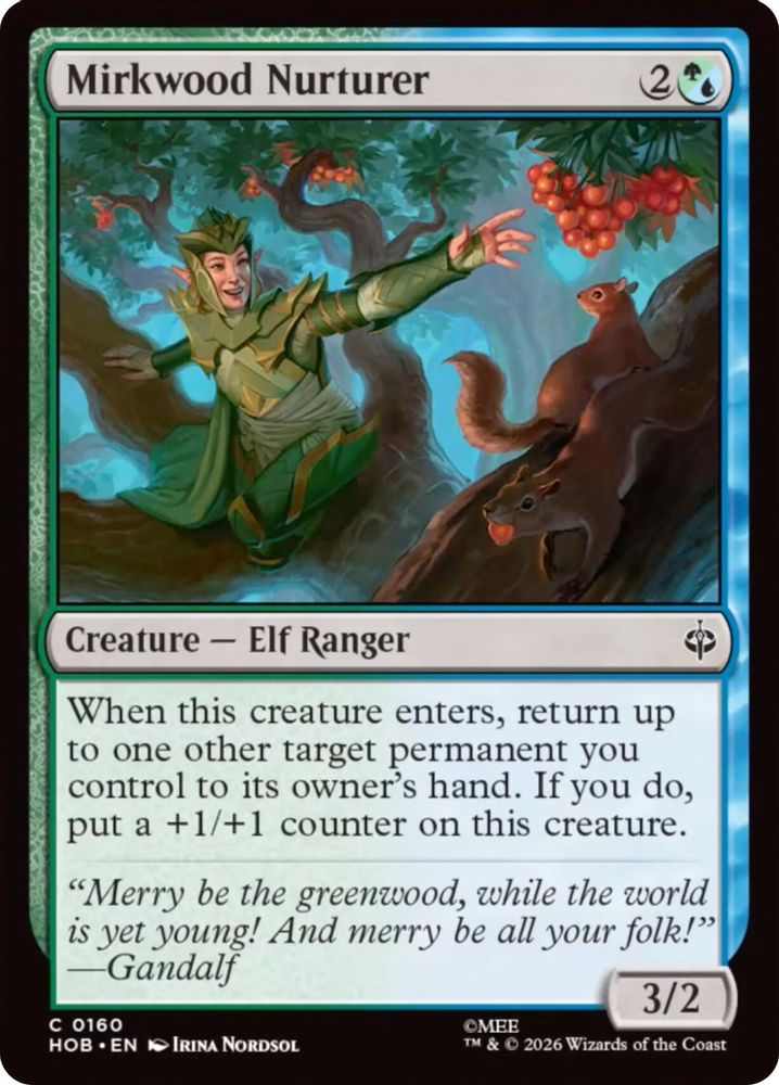 Mirkwood Nurturer 160 Common The Hobbit Magic: The Gathering