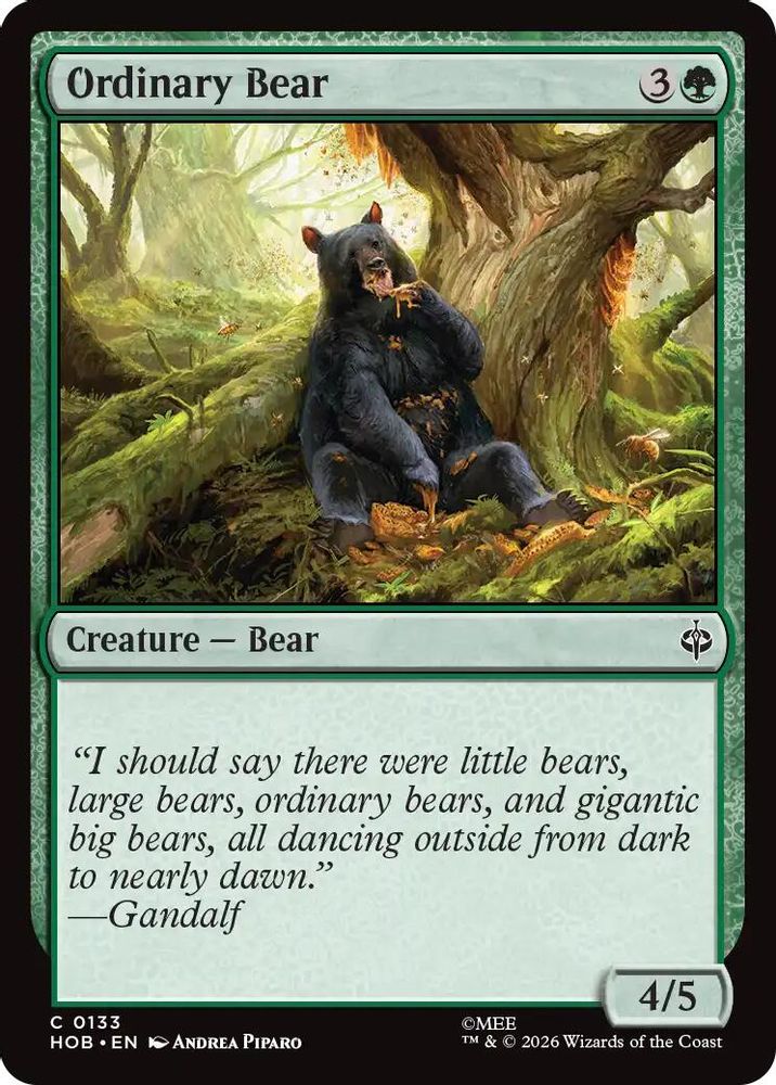 Ordinary Bear 133 Common The Hobbit Magic: The Gathering