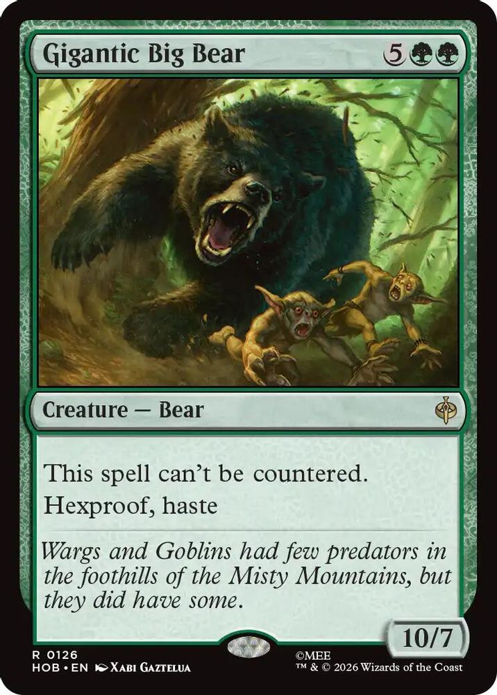 Gigantic Big Bear 126 Rare The Hobbit Magic: The Gathering