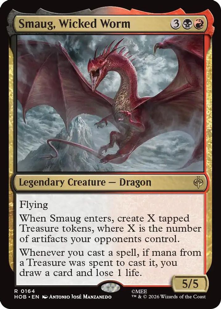 Smaug, Wicked Worm 164 Rare The Hobbit Magic: The Gathering