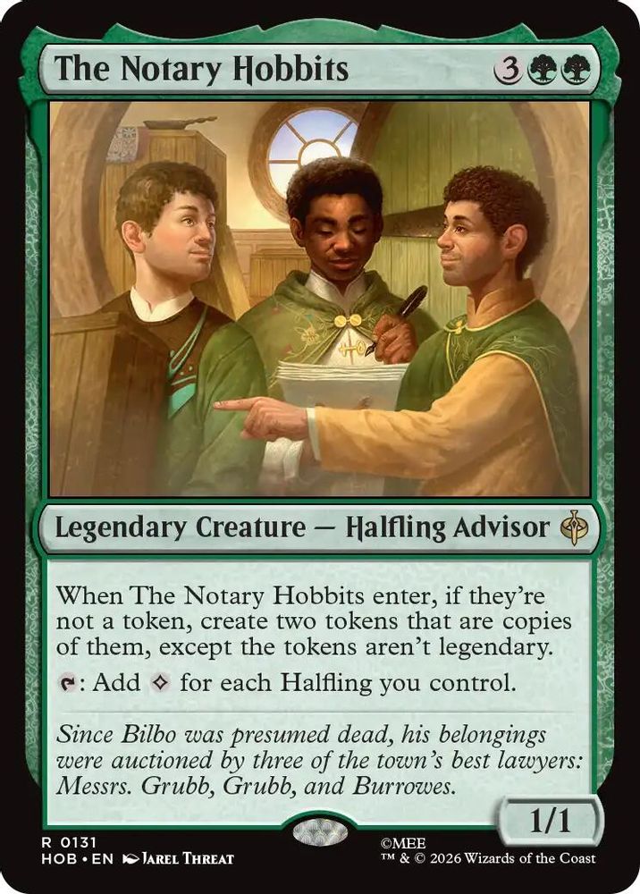 The Notary Hobbits 131 Rare The Hobbit Magic: The Gathering