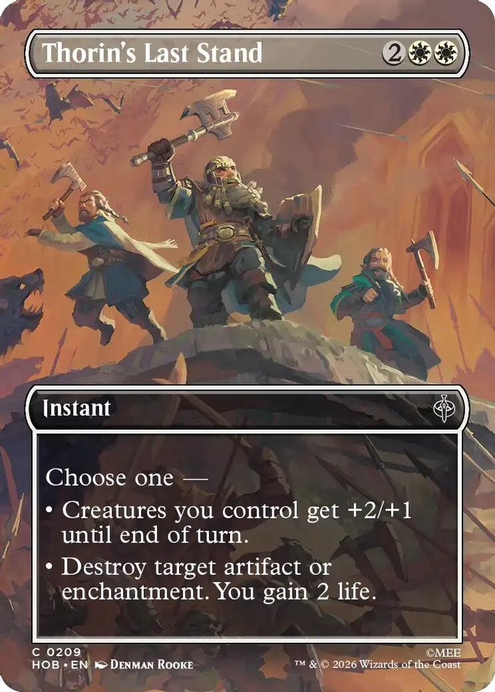 Thorin's Last Stand (Borderless) 209 Common The Hobbit Magic: The Gathering