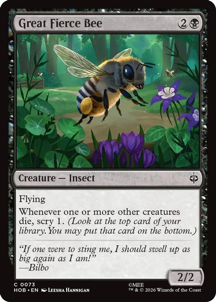 Great Fierce Bee 73 Common The Hobbit Magic: The Gathering