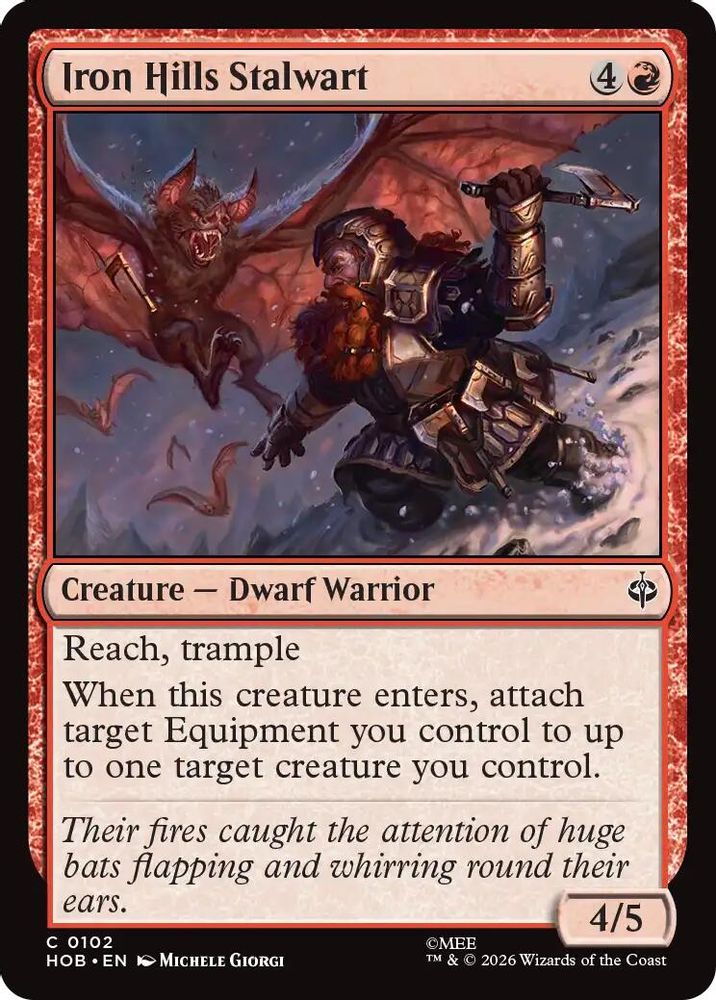 Iron Hills Stalwart 102 Common The Hobbit Magic: The Gathering