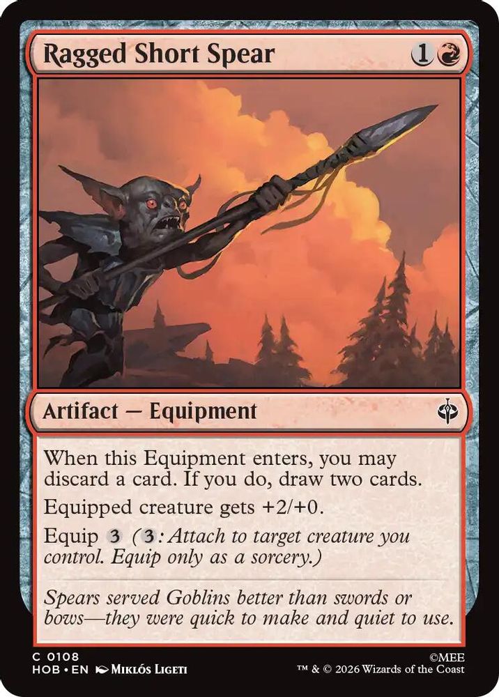 Ragged Short Spear 108 Common The Hobbit Magic: The Gathering