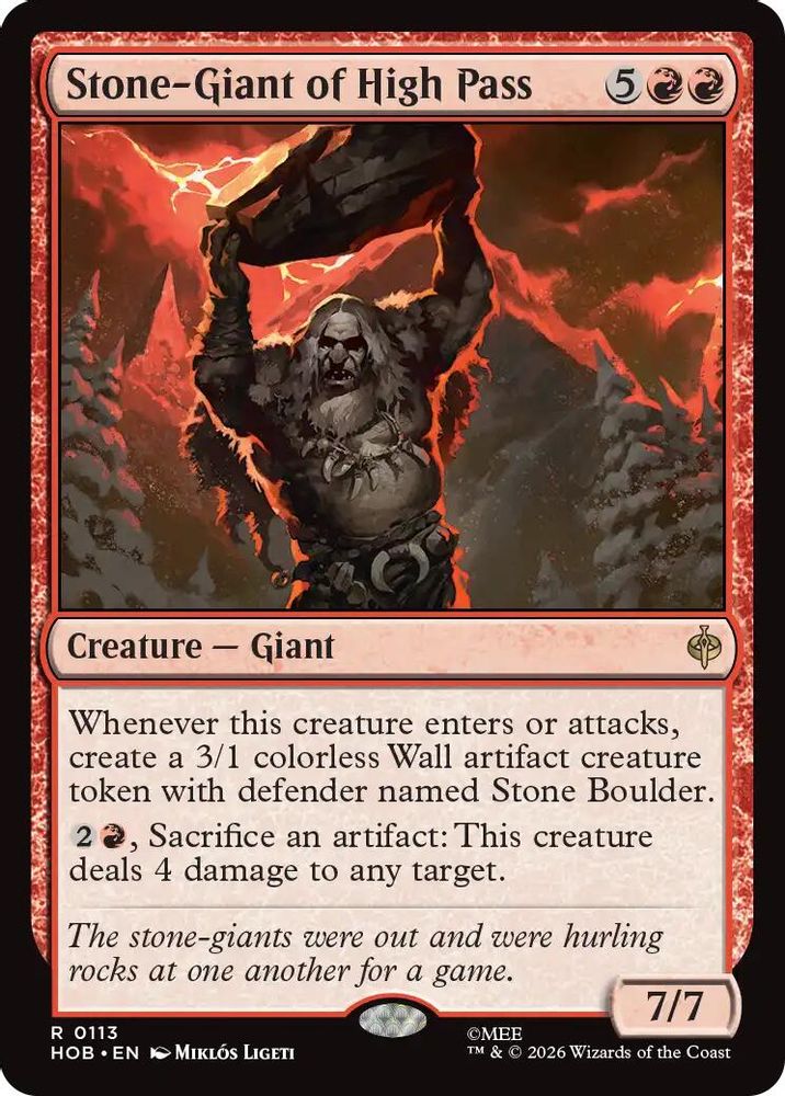 Stone-Giant of High Pass 113 Rare The Hobbit Magic: The Gathering