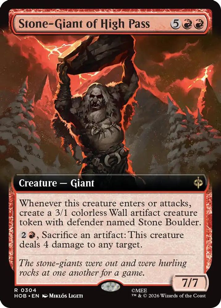 Stone-Giant of High Pass (Extended Art) 304 Rare The Hobbit Magic: The Gathering