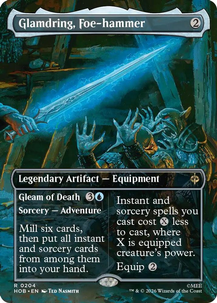 Glamdring, Foe-hammer (Borderless) 204 Rare The Hobbit Magic: The Gathering