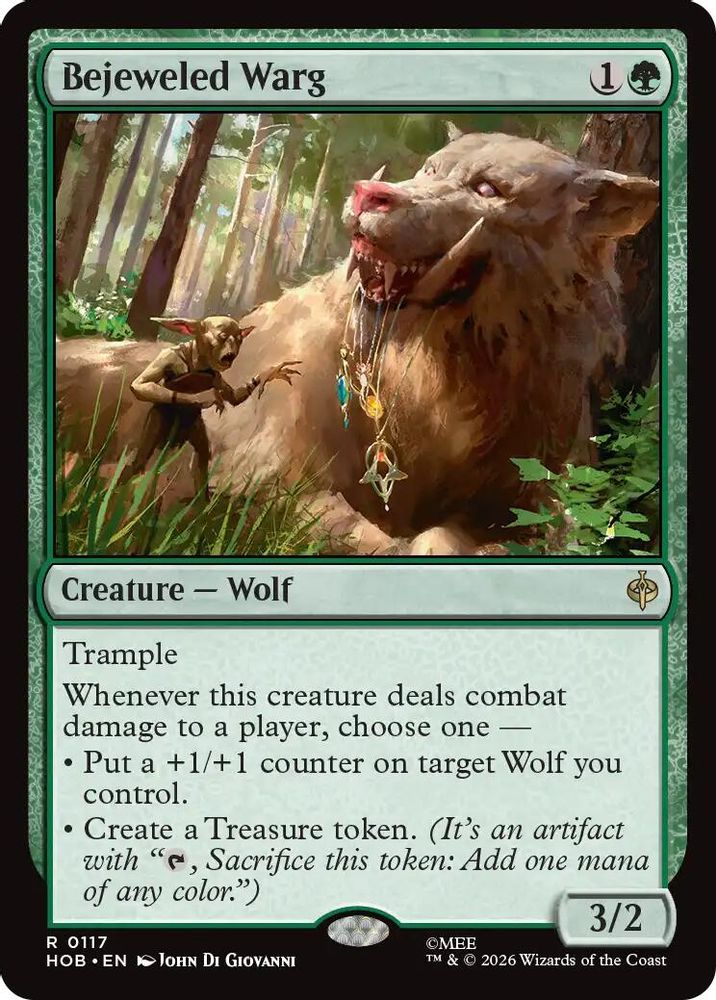 Bejeweled Warg 117 Rare The Hobbit Magic: The Gathering