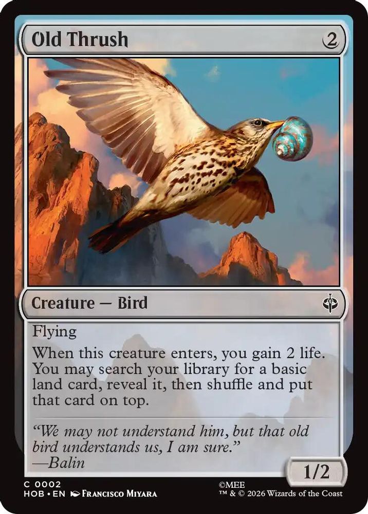 Old Thrush 2 Common The Hobbit Magic: The Gathering