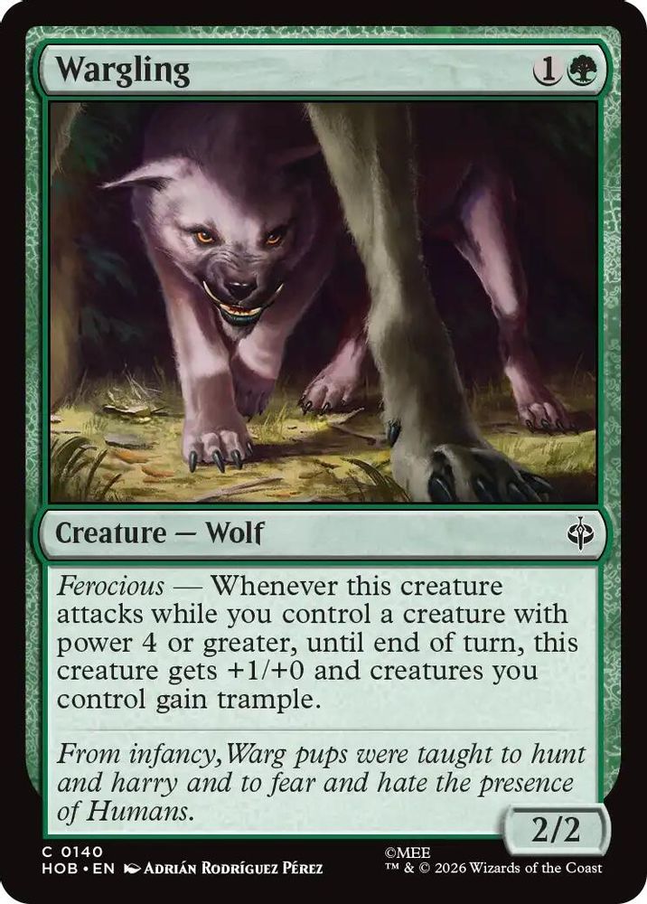 Wargling 140 Common The Hobbit Magic: The Gathering