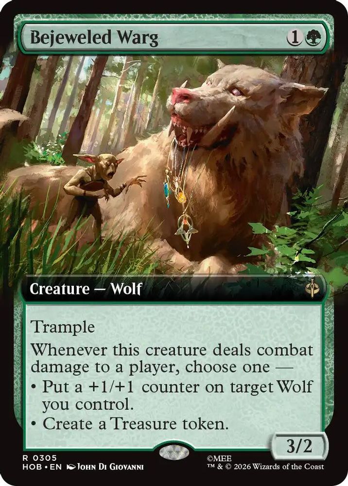 Bejeweled Warg (Extended Art) 305 Rare The Hobbit Magic: The Gathering