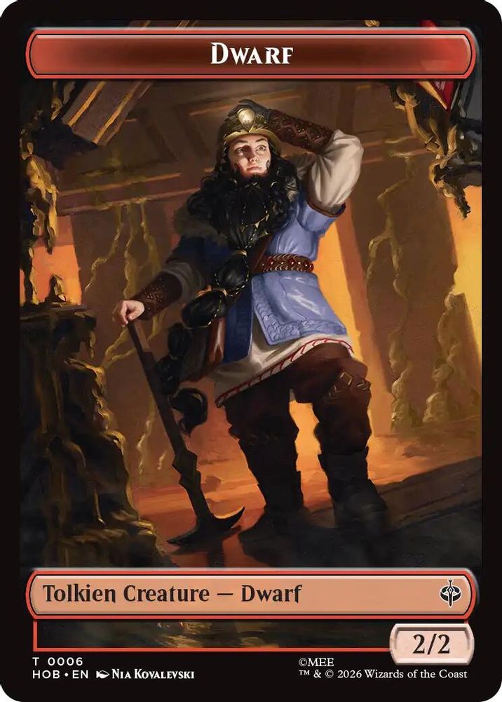 Dwarf // Enduring Story Double-Sided Token 6 // 14 The Hobbit MTG