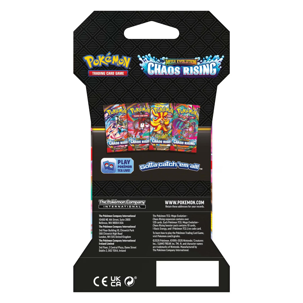 Pokémon - TCG - Sleeved Mega Evolution Chaos Rising Booster Pack