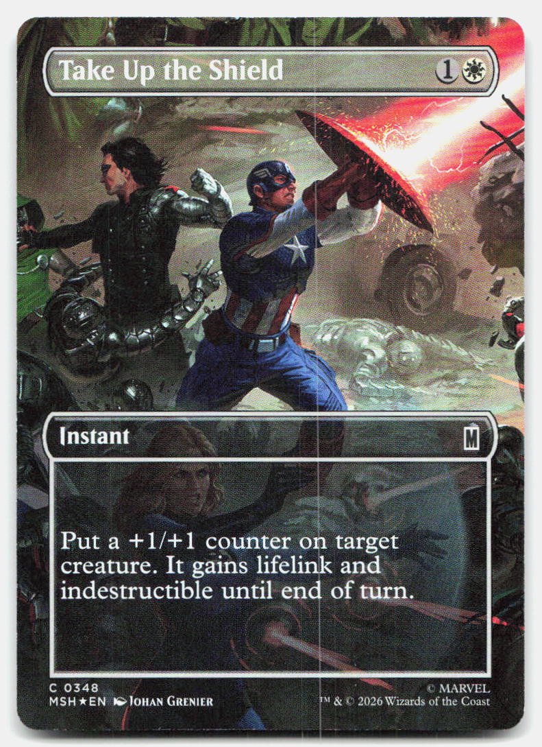 Take Up the Shield (Borderless) 348 Marvel Super Heroes Magic: The Gathering