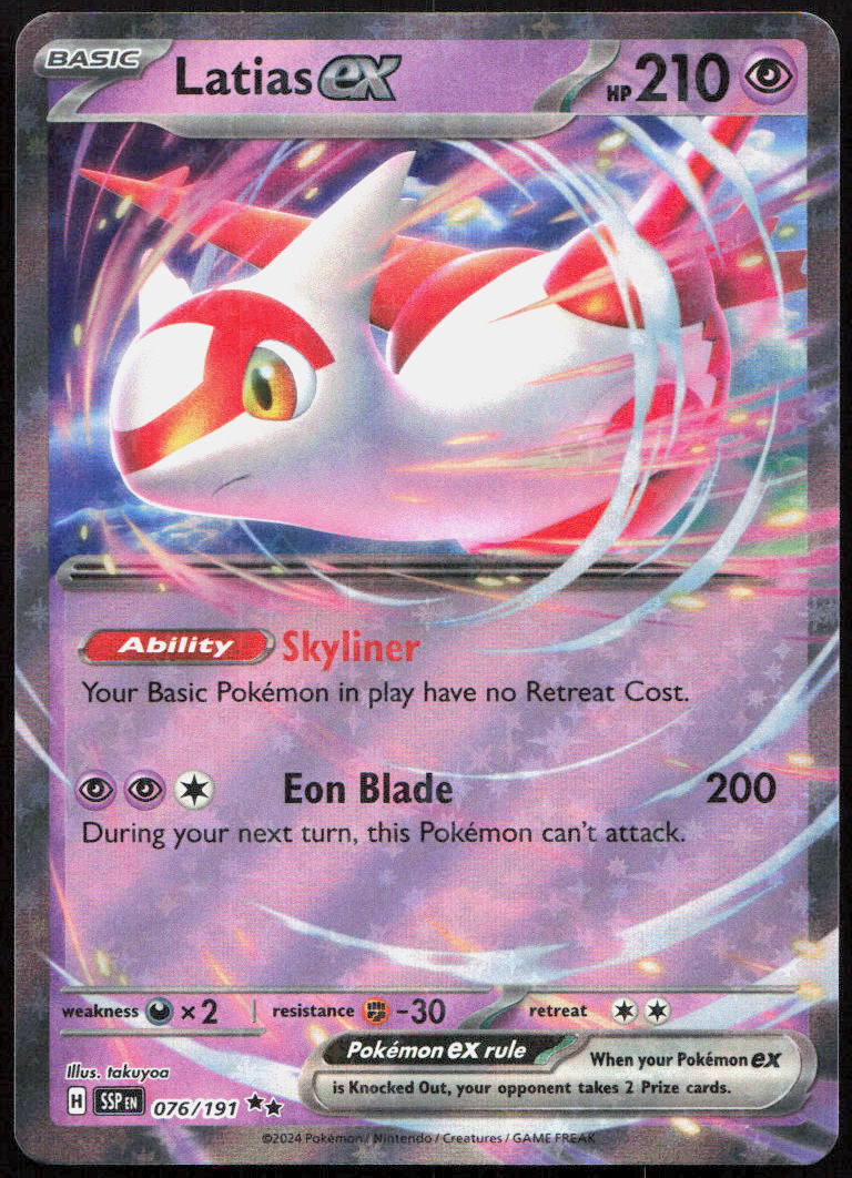 Latias ex 076/191 Double Rare Surging Sparks Pokemon Holo