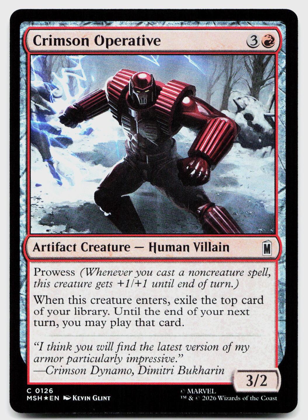 Crimson Operative 126 Common Marvel Super Heroes Magic: The Gathering Foil