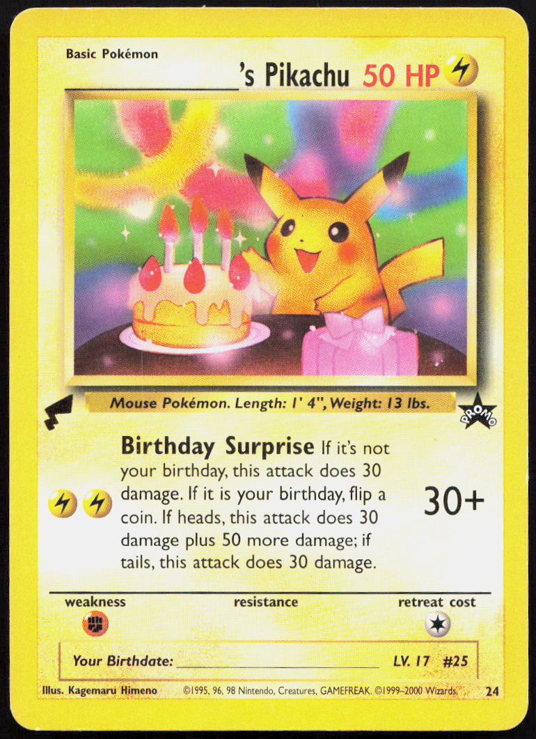 ______'s Pikachu 24 Promo Pikachu World Collection Promos Pokémon LIGHTLY PLAYED
