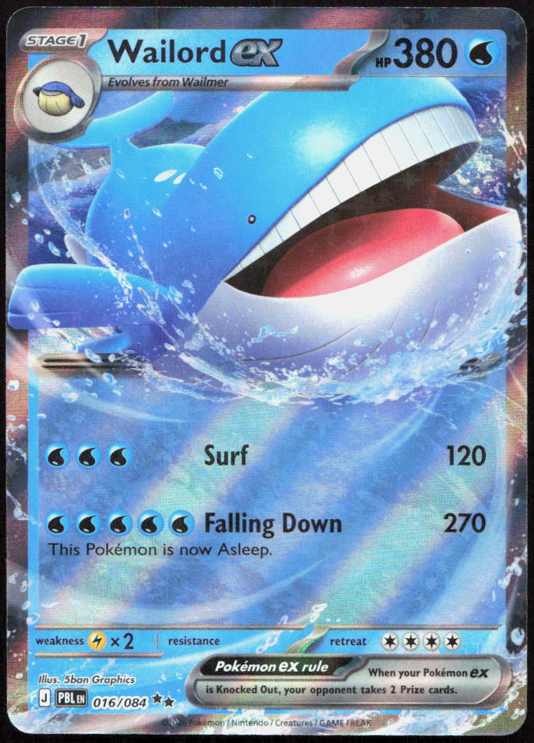 Wailord ex 016/084 Double Rare Pitch Black Pokemon Holo