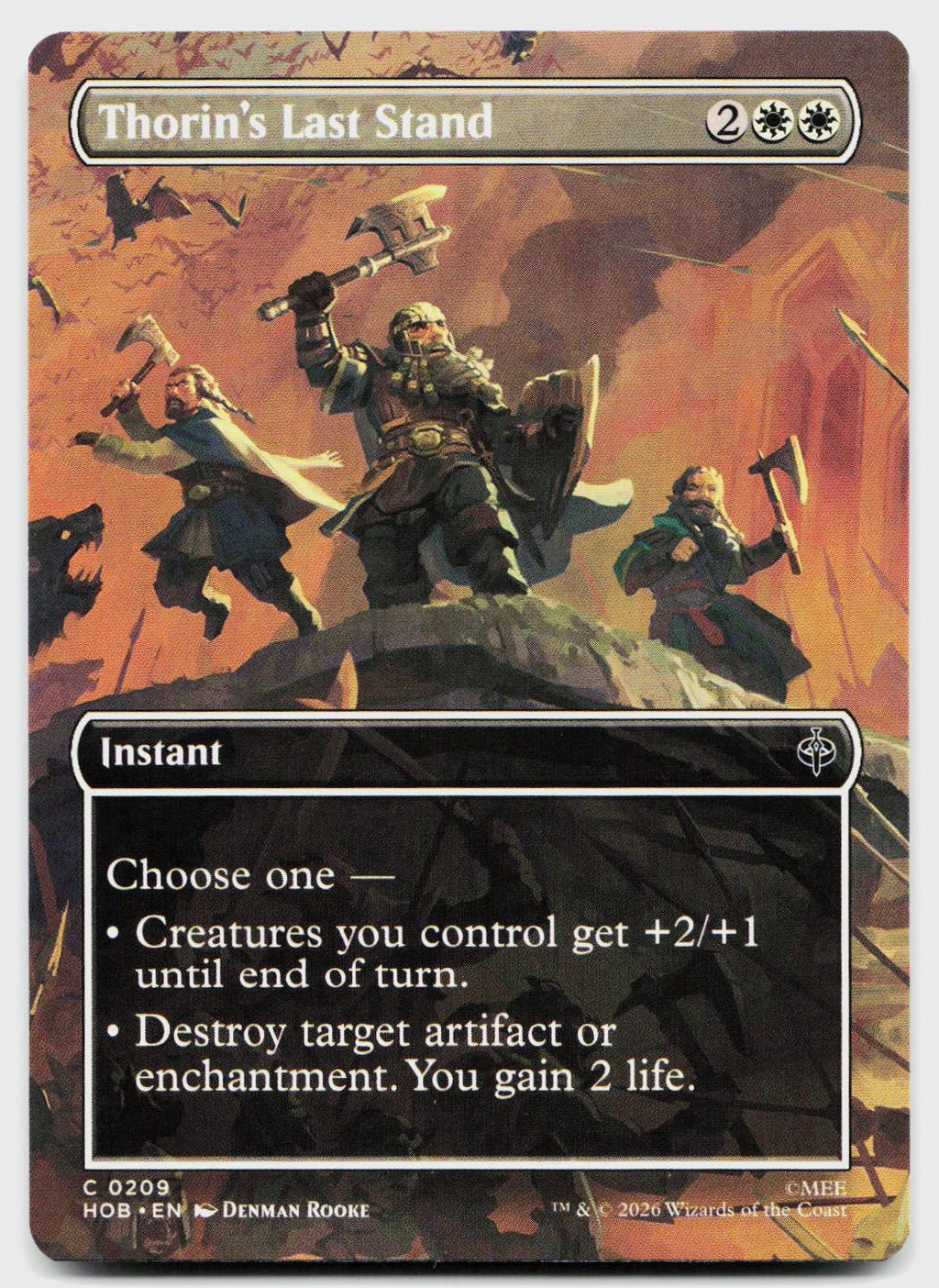 Thorin's Last Stand (Borderless) 209 Common The Hobbit Magic: The Gathering
