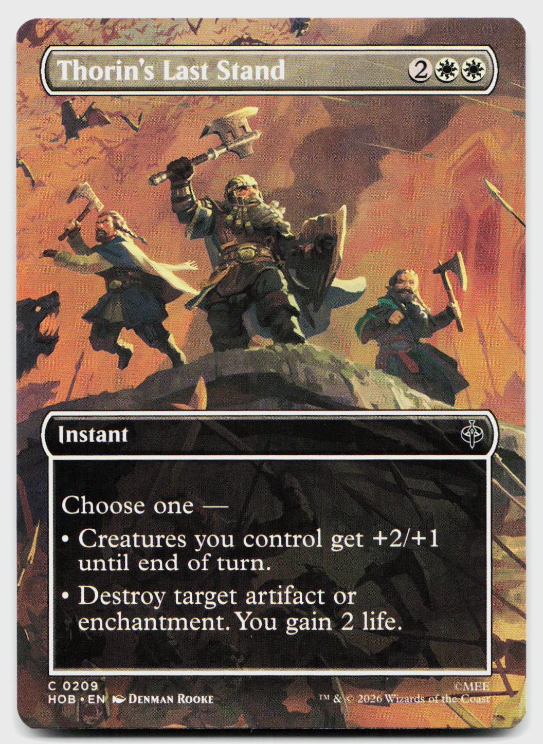 Thorin's Last Stand (Borderless) 209 Common The Hobbit Magic: The Gathering