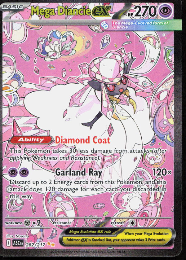 Mega Diancie ex 282/217 Special Illustration Rare Ascended Heroes Pokemon Holo