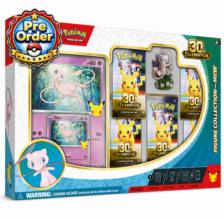 Pokémon TCG 30th Celebration Figure Collection Mew / Mewtwo (Coming Soon) Down Under Trading Cards