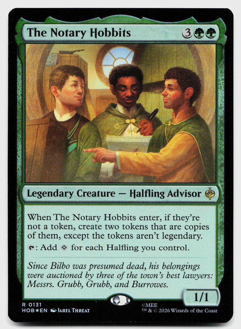 The Notary Hobbits 131 Rare The Hobbit Magic: The Gathering Foil