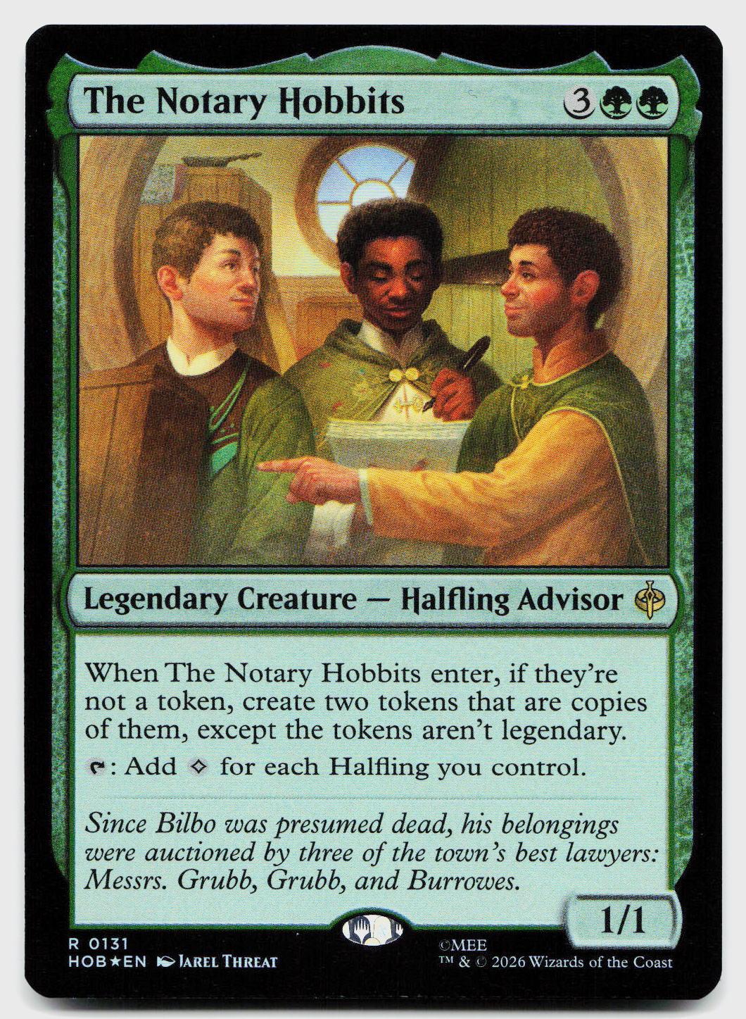 The Notary Hobbits 131 Rare The Hobbit Magic: The Gathering Foil