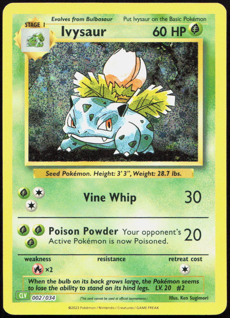 Ivysaur 002/034 Holo Trading Card Game Classic Pokemon Holo